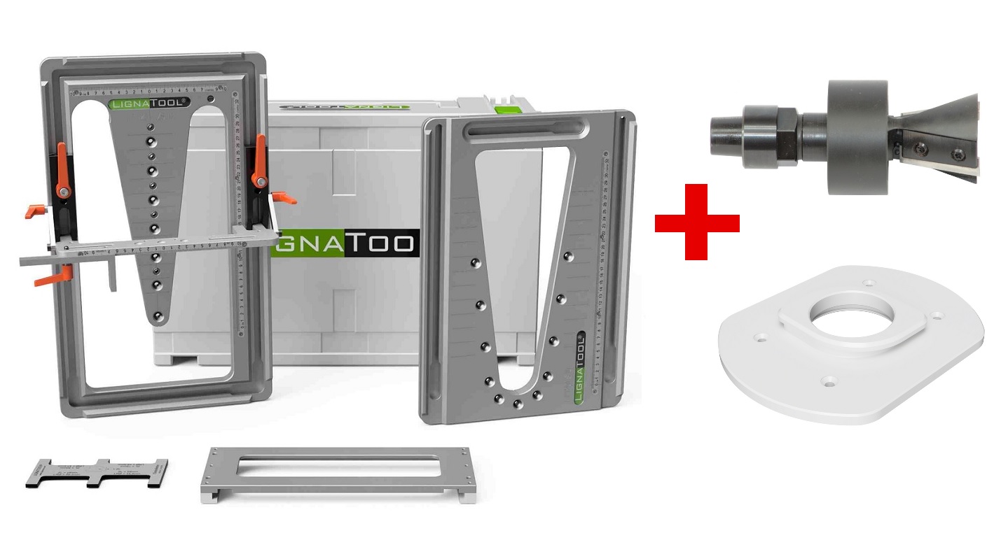 Lignatool LT080 Set Standard inkl. Konus-Wendeplattenfräser 15° und Arretierplatte