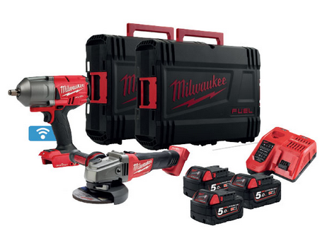 Milwaukee Geräteset M18 PP2E-503X Schlagschrauber & Winkelschleifer mit Akkuset |4933478679 Milwaukee Geräteset M18 PP2E-503X Schlagschrauber & Winkelschleifer mit Akkuset |4933478679