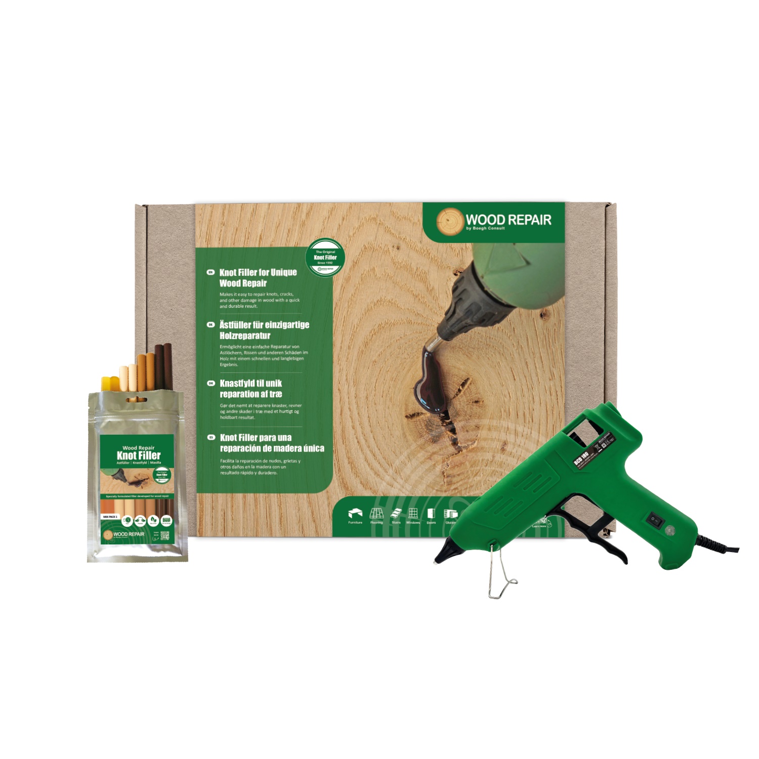 Holzreparatur BASIC Satz DCD 180 Astfüller + Zubehör
