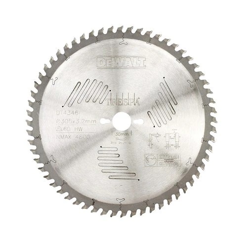 DeWalt Stationärkreissägeblatt  DT4340 - universeller Einsatz und Querschnitte 305x30x3 Z48