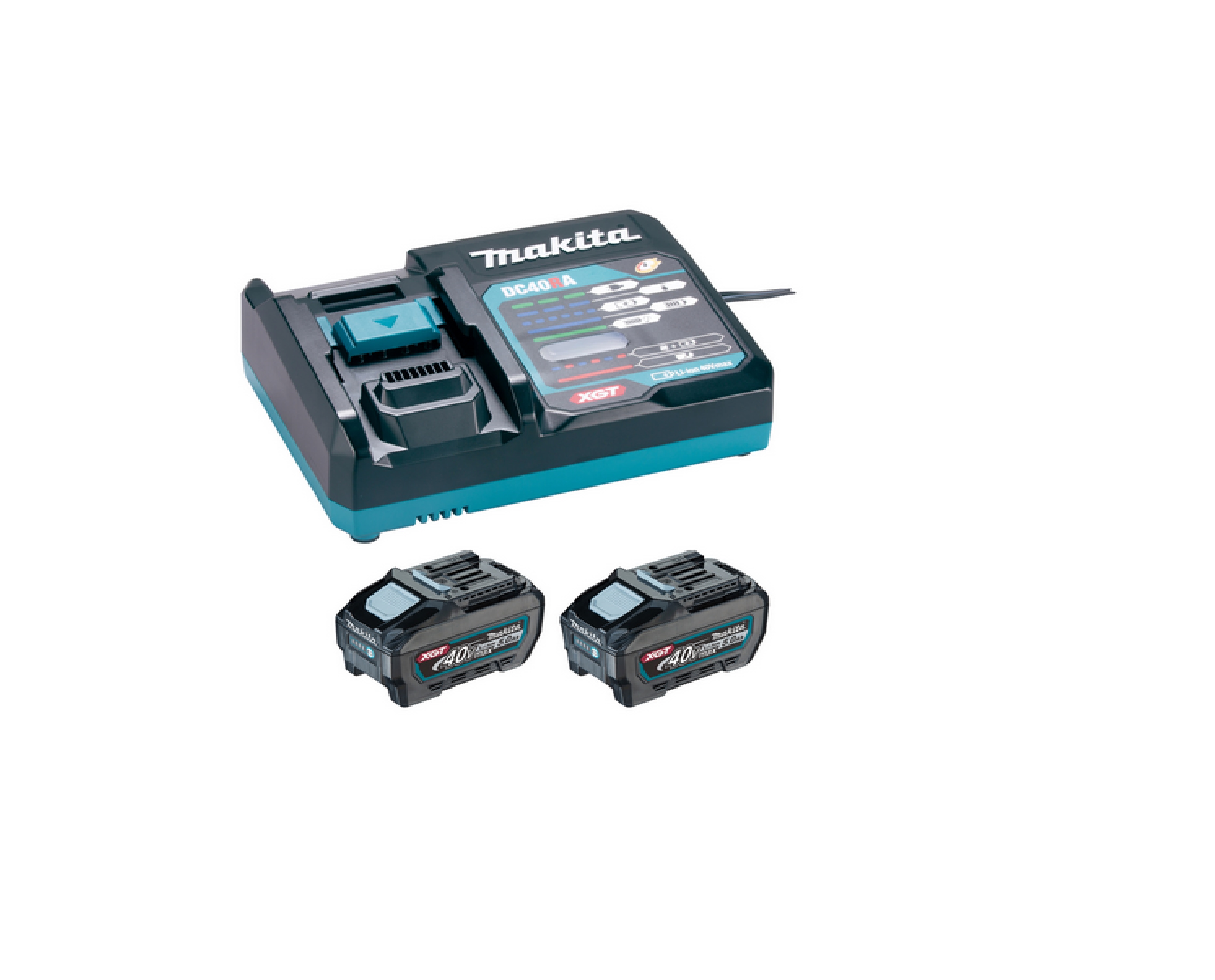 MAKITA Power Source-Kit XGT 40V 5,0Ah Ladegerät DC40RA + 2 x Akku BL4050F