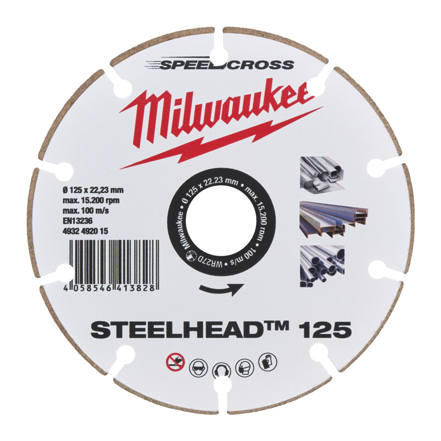 Milwaukee Diamanttrennscheibe DH STEELHEAD 125 mm für Stahl, Edelstahl und Beton Milwaukee Diamanttrennscheibe DH STEELHEAD 125 mm für Stahl, Edelstahl und Beton