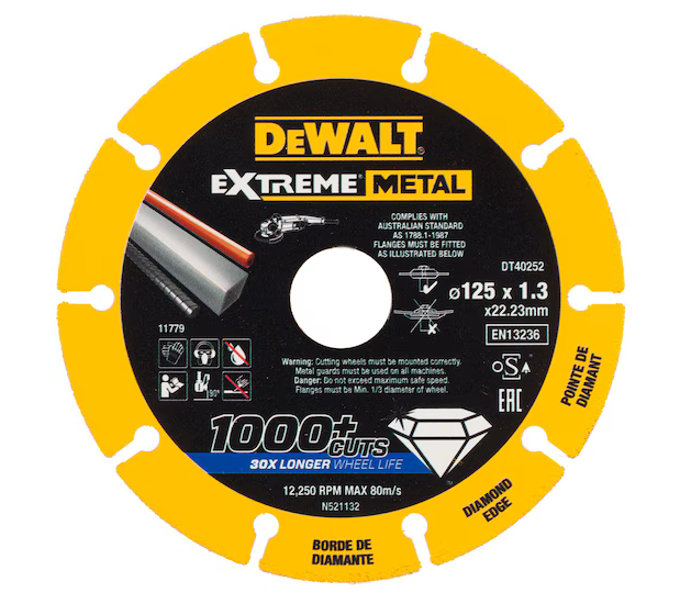 Dewalt Extreme Diamanttrennscheibe DT40252-QZ für Metall 125x1.3mm Dewalt Extreme Diamanttrennscheibe DT40252-QZ für Metall 125x1.3mm