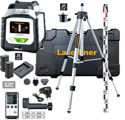 Duraplane 360 Set 175 cm 360°-Hybridlaser mit Laserempfänger, Stativ und Messlatte