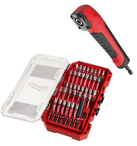 Milwaukee SHOCKWAVE Set Schrauben 38-teilig + Winkelschraubvorsatz RAA Milwaukee SHOCKWAVE Set Schrauben 38-teilig + Winkelschraubvorsatz RAA