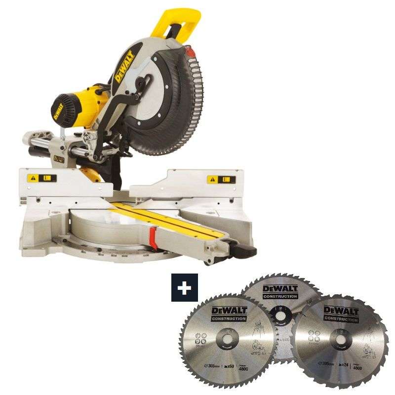 DEWALT Paneelsäge DWS 780 SET inkl. 3 Sägeblätter DEWALT Paneelsäge DWS 780 SET inkl. 3 Sägeblätter