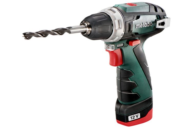 Metabo Akku-Bohrschrauber PowerMaxx BS Basic (600080500); Kunststoffkoffer; 12V 2x2Ah Li-Ion + LC 40