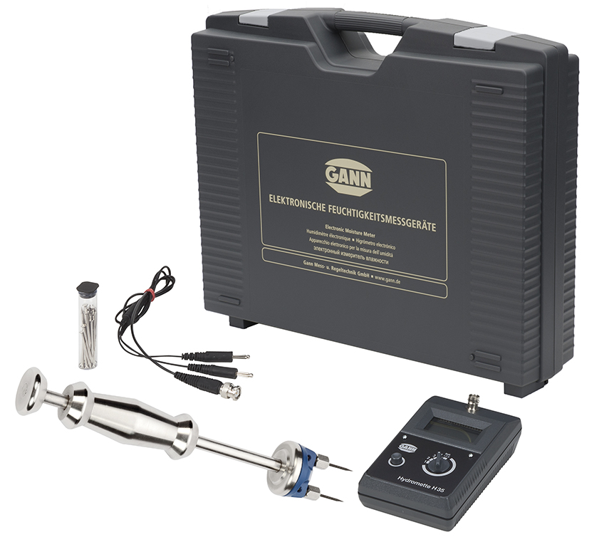 Gann Hydromette H35 + Ramm-Elektrode M 18 + 20 Ersatzspitzen + Messkabel MK8 im Koffer