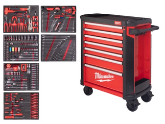 Milwaukee Werkstattwagen mit Werkzeugbestückung 30? / 78 cm TOOLGUARD 337-teilig, rot