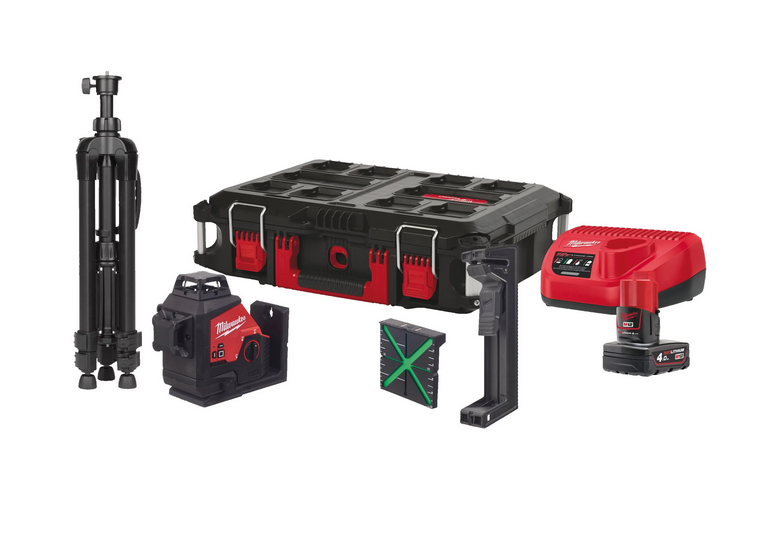 Milwaukee 123PLSKIT-401P Akku-Kreuzlinienlaser  Milwaukee 123PLSKIT-401P Akku-Kreuzlinienlaser