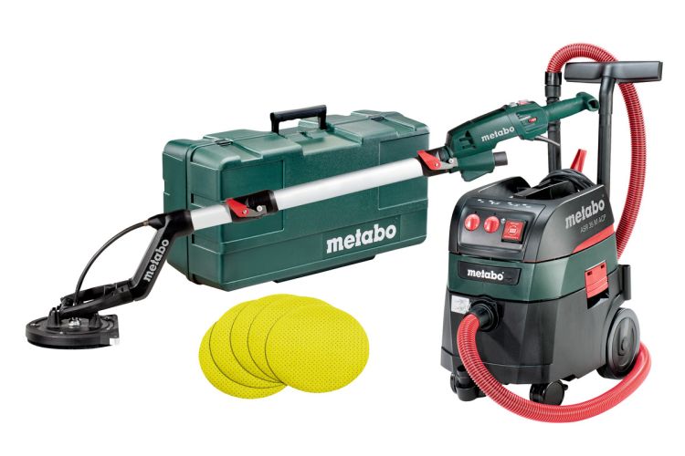 Metabo Langhalsschleifer LSV 5-225 Comfort + Allessauger ASR 35 M ACP Set (690940000); mit 25 Haftsc