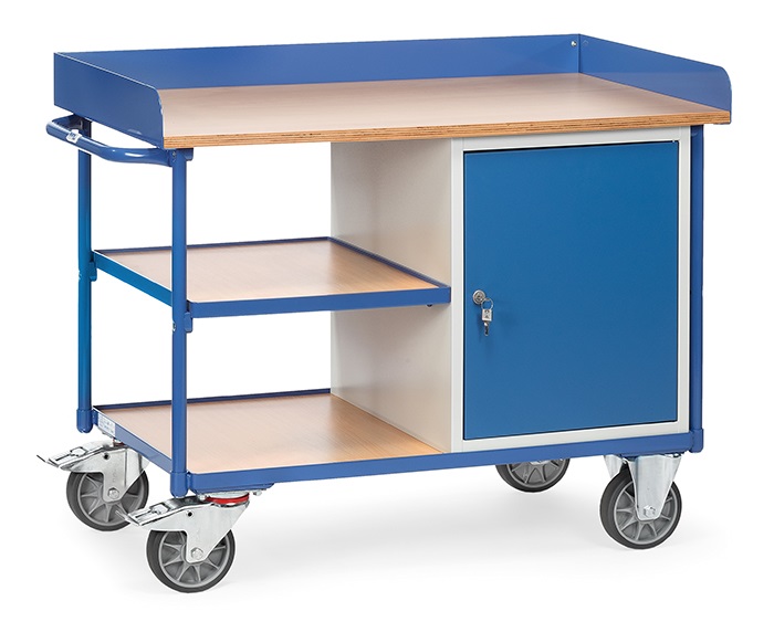 Fetra Werkstattwagen mit Arbeitsplatten, einem Schrank und einer Ladefläche von 1.120 x 650 mm 2435
