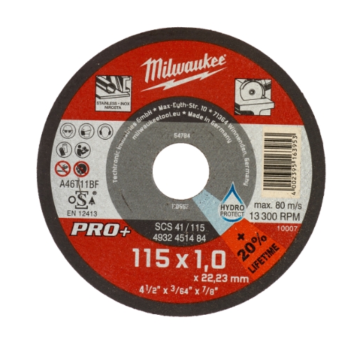 Milwaukee Thekendisplay Metalltrennscheibe PRO+ INOX 115 mm 200 x SCS41 1 mm