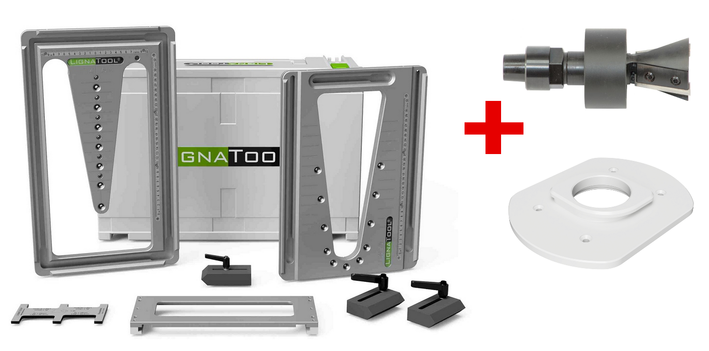 Lignatool LT120 Set Start inkl. Konus-Wendeplattenfräser 15° und Arretierplatte