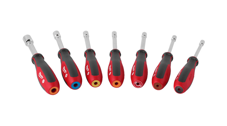 Milwaukee Steckschlüssel mit Griff und Durchgangsloch Set 7-teilig