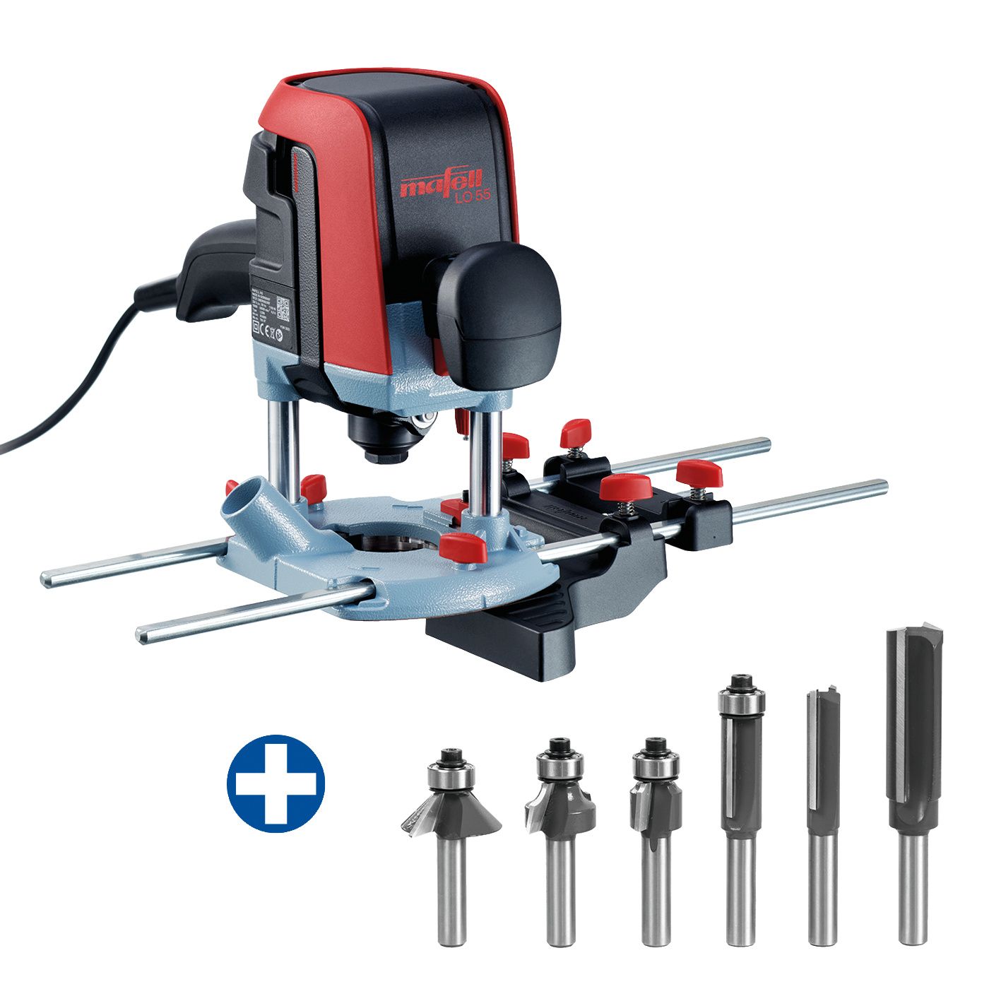 Mafell Oberfräse LO55 (91A901) im MAX 3 Koffer + Fräser-Set LO-FS8 6T (090283) (DEAL82)