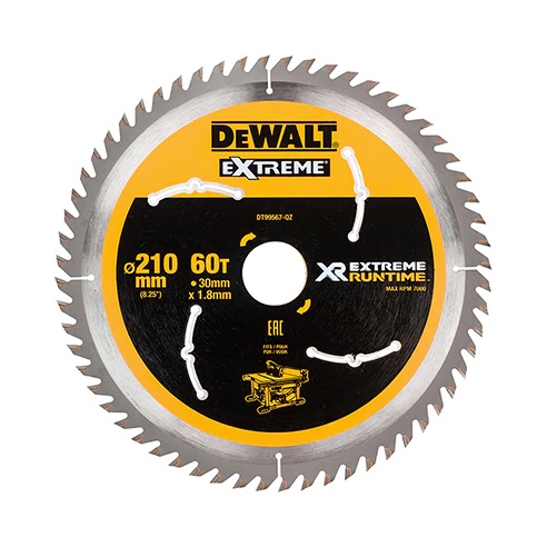 DeWalt XR Extreme Runtime Kreissägeblatt Akku 210/30mm 60WZ/FZ DT99567 DeWalt XR Extreme Runtime Kreissägeblatt Akku 210/30mm 60WZ/FZ DT99567