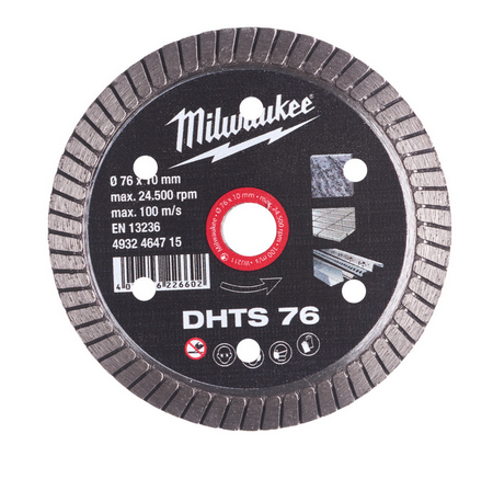 Milwaukee Diamanttrennscheibe DHTS 76 mm für Fliesen Milwaukee Diamanttrennscheibe DHTS 76 mm für Fliesen