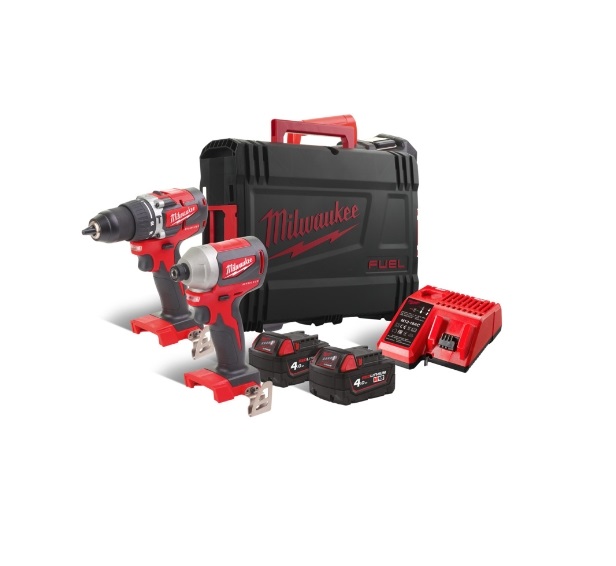 Milwaukee M18CBLPP2A-402C M18 Geräteset Best. aus 1x Schlagschrauber und 1x Schlagbohrschrauber