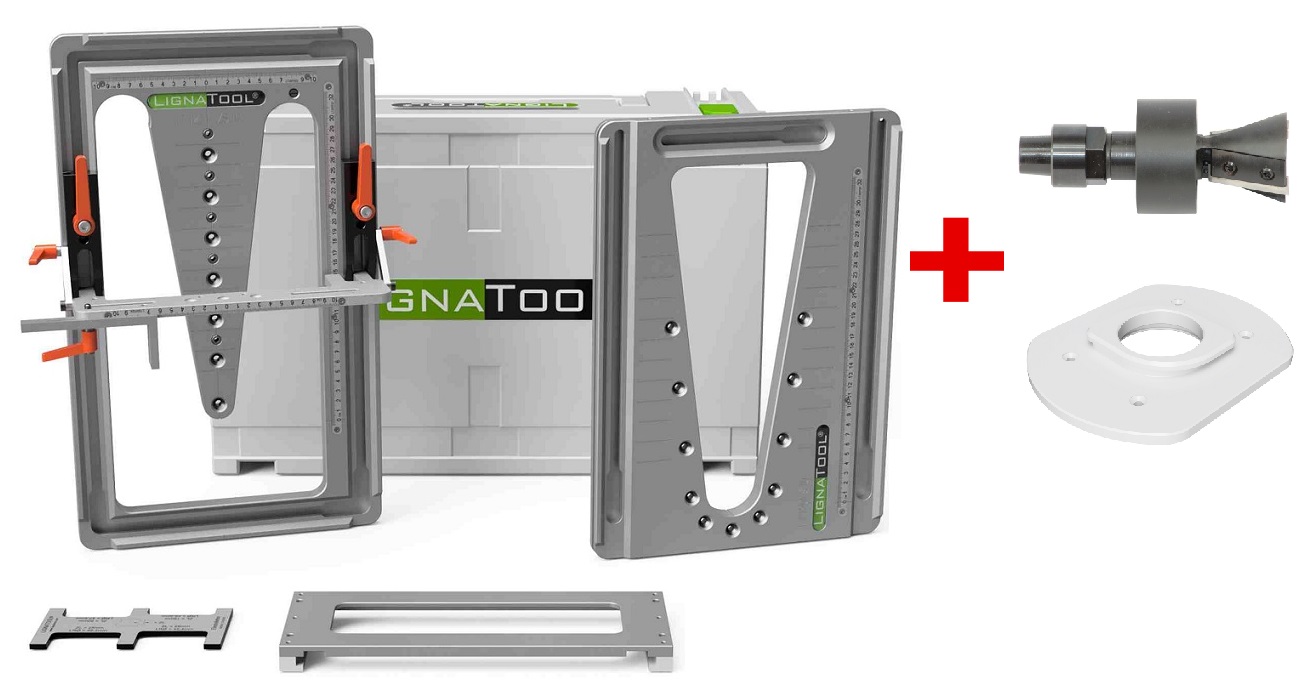 Lignatool LT060 Set Standard inkl. Konus-Wendeplattenfräser 15° und Arretierplatte 