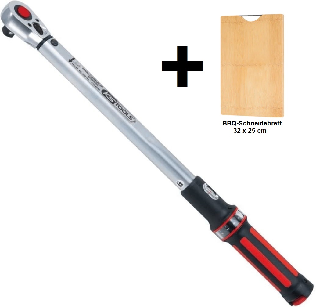 Drehmomentschlüssel 1/2, 40 - 200 Nm von KS-TOOLS + BBQ-SCHNEIDEBRETT Drehmomentschlüssel 1/2, 40 - 200 Nm von KS-TOOLS + BBQ-SCHNEIDEBRETT