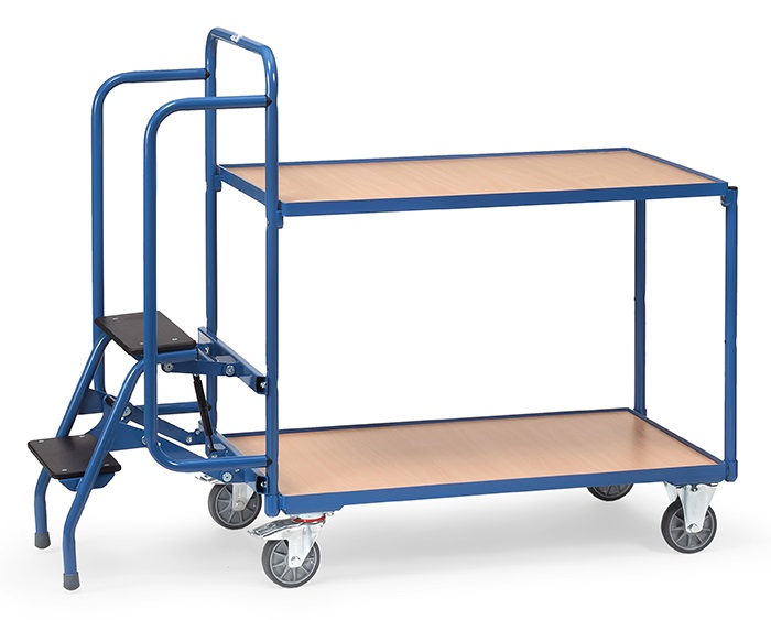 Fetra Kommissionierwagen mit Trittstufen, 2 Ladeflächen und einer Ladefläche von 1.000 x 600mm 210