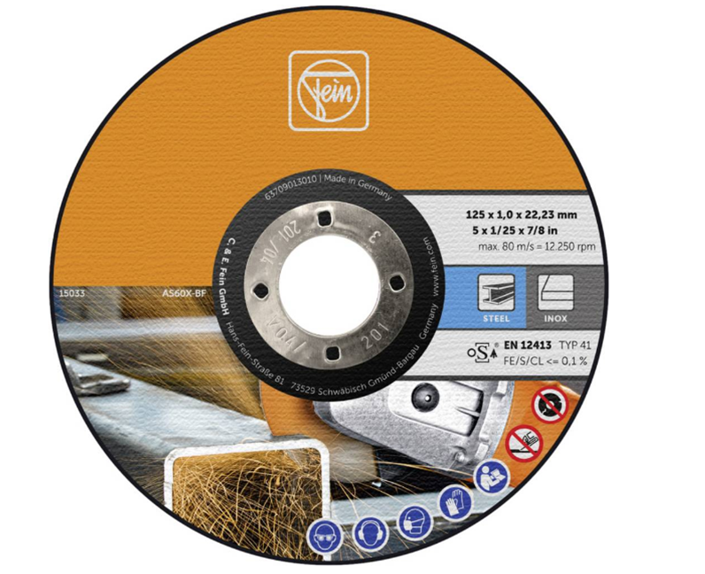 Bild2hqG29vADIQMsw Fein Trennscheibe gerade Ø 125 mm 22.23 mm VE 25 Stk. 63709013010