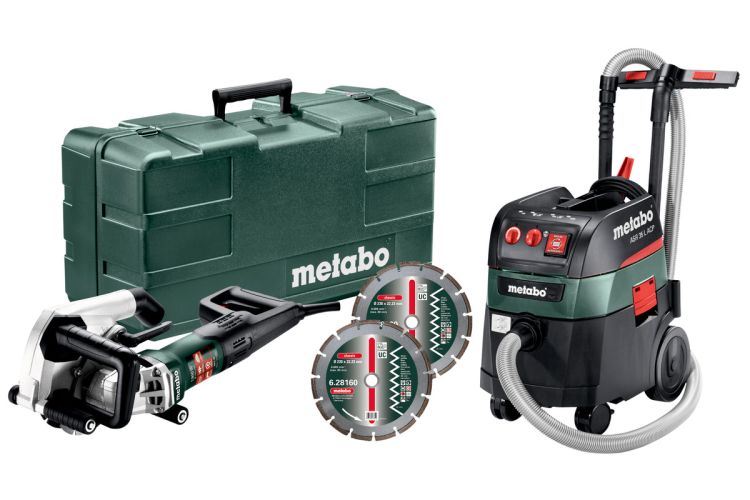 Metabo Mauernutfräse MFE 40 + Allessauger ASR 35 L ACP Set (691058000); + 2 Diamant-Trennscheiben Cl