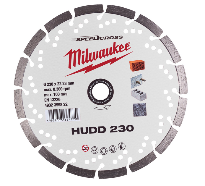Milwaukee Speedcross Diamanttrennscheibe HUDD für harte Materialien 230 mm Milwaukee Speedcross Diamanttrennscheibe HUDD für harte Materialien 230 mm