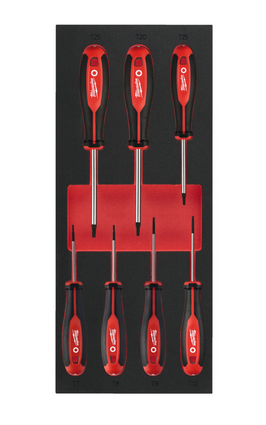 Milwaukee Tri-Lobe Schraubendreher Einlage 7-teilige TX Einlage für Werkstattwagen 78 cm