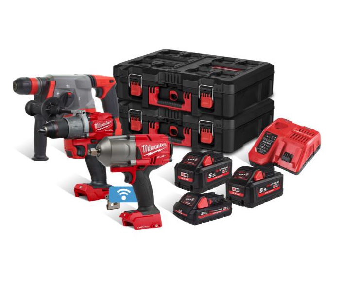 Milwaukee Geräteset M18FPP3Q2-533P bestehend aus 3 Geräten und 3 Akkus Milwaukee Geräteset M18FPP3Q2-533P bestehend aus 3 Geräten und 3 Akkus
