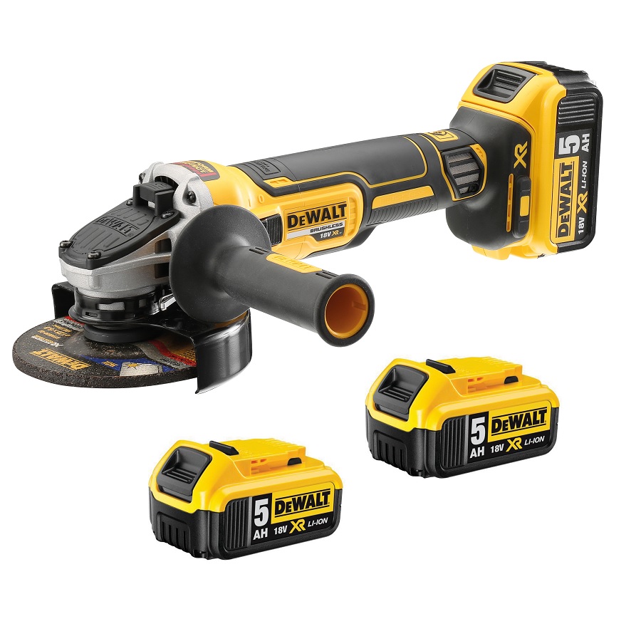 Dewalt DCG405P3-QW 18 Volt Akku-Winkelschleifer inkl. 3x 18V 5Ah Akku