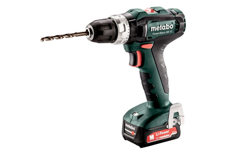 Metabo Akku-Schlagbohrschrauber PowerMaxx SB 12 (601076500); metaBOX 118; 12V 2x2Ah Li-Ion + SC 30