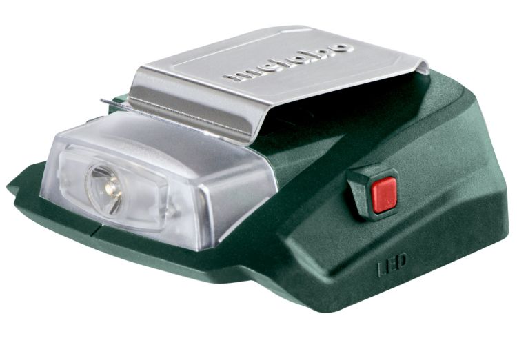 Metabo Akku-Power-Adapter PA 14.4-18 LED-USB (600288000); mit 12 V-Anschluss und LED-Licht; Karton