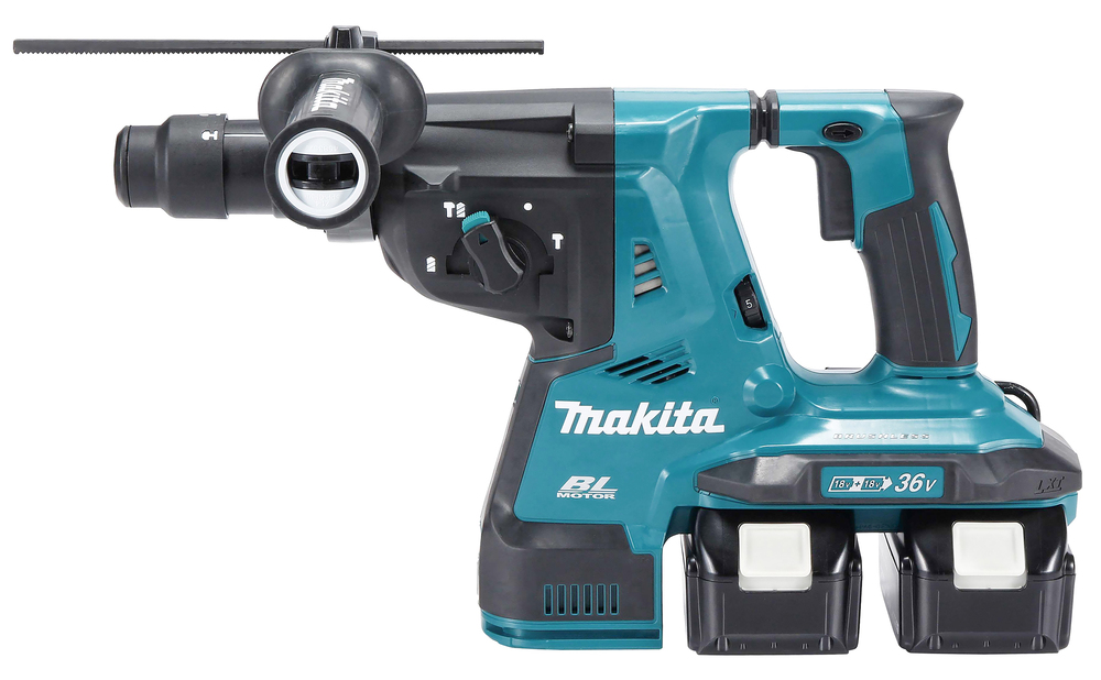 Makita Akku-Kombihammer für SDS-PLUS 2x18V Bohrleistung in Beton 28 mm, Einzelschlagstärke 2,