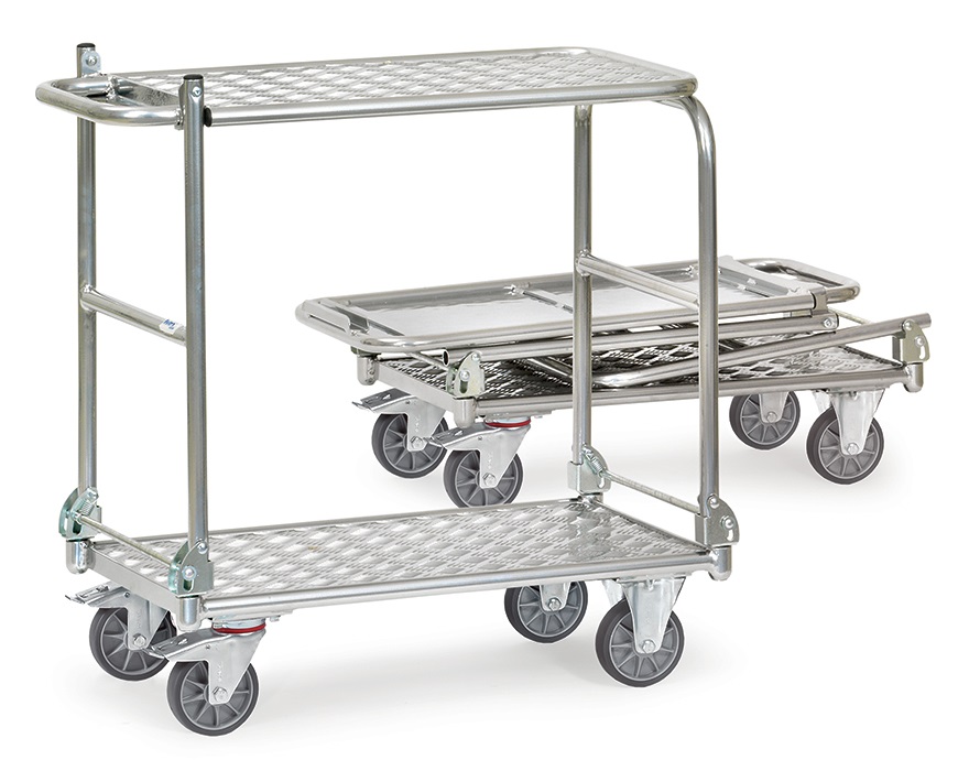 Fetra Alu-Klapptischwagen mit 2 Bügeln und einer Ladefläche von 900 x 600mm 1181