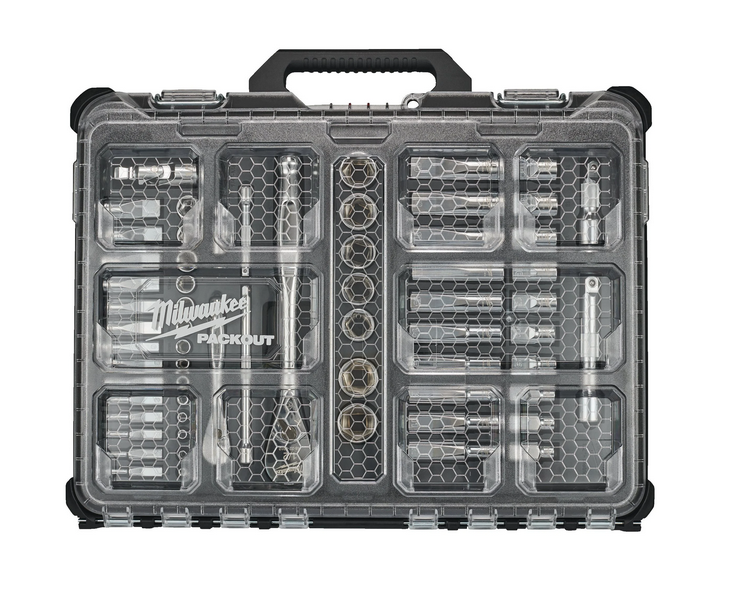 Milwaukee Ratschen- und Steckschlüsseleinsatz Set 1/4" 63-teilig im PACKOUT Organiser Compact Milwaukee Ratschen- und Steckschlüsseleinsatz Set 1/4" 63-teilig im PACKOUT Organiser Compact