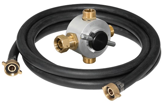 Rems Umsteuerventil Flussrichtung + EPDM-Gewebeschlauch 1/2'' T100