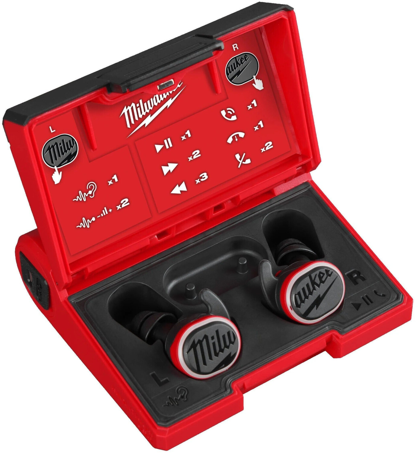 Milwaukee USB Kopfhörer L4RLEPB-301 inkl. L4B3 RED LITHIUM Akku Milwaukee USB Kopfhörer L4RLEPB-301 inkl. L4B3 RED LITHIUM Akku