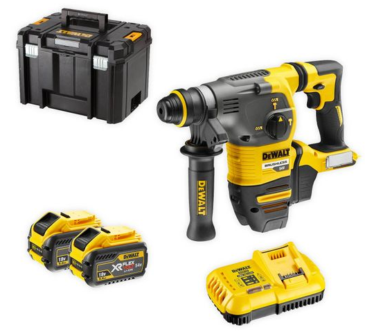 dfsdsdxdsd DeWalt Akku-Kombihammer DCH333X2-QW SDS-plus 54V mit Akkus u. Ladegerät