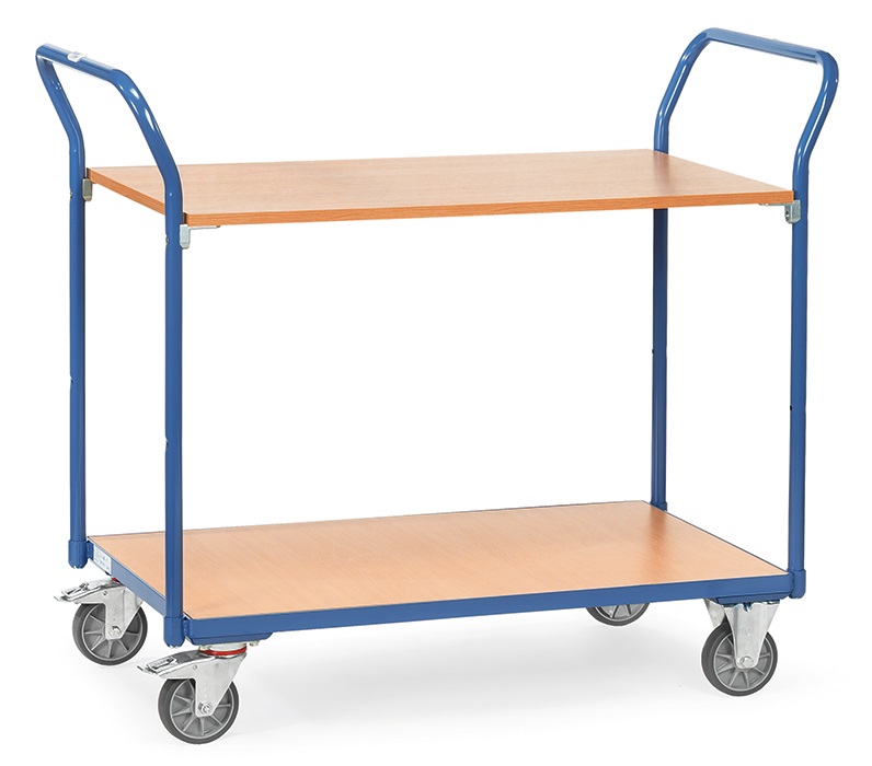 Fetra Tischwagen mit 2 Böden und 2 Schiebebügeln und einer Ladefläche von 1.000 x 600mm 1602