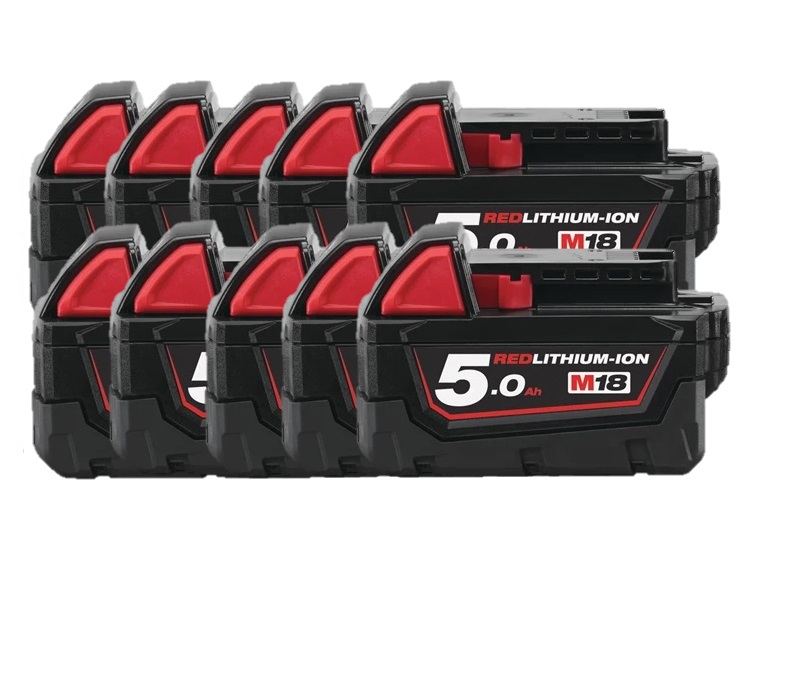 Milwaukee 10x M18 B5 Akku 18V 5Ah