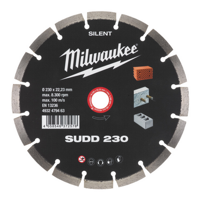 Milwaukee Diamanttrennscheibe Silent SUDD 230 mm für harte Materialien