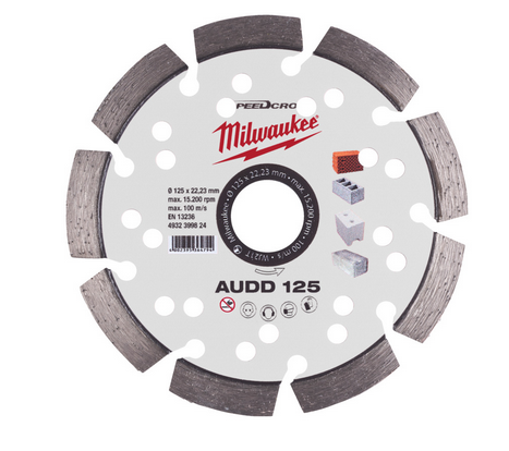 Milwaukee Speedcross Diamanttrennscheibe AUDD für abrasive Materialien 125 mm Milwaukee Speedcross Diamanttrennscheibe AUDD für abrasive Materialien 125 mm