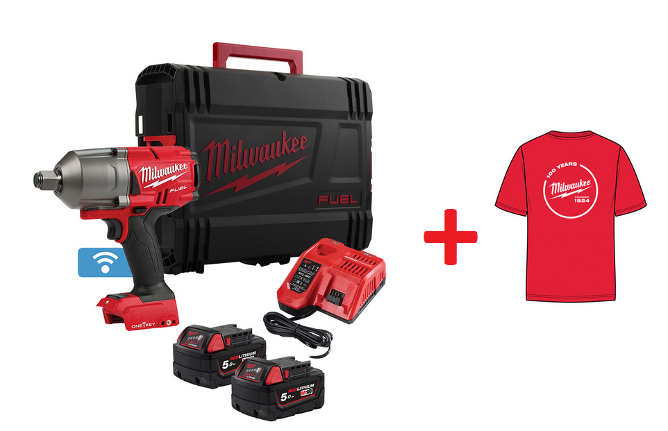 Milwaukee-Akku-Schlagschrauber M18ONEFHIWF34-502X ONE KEY inkl. T-SHIRT 100 JAHRE