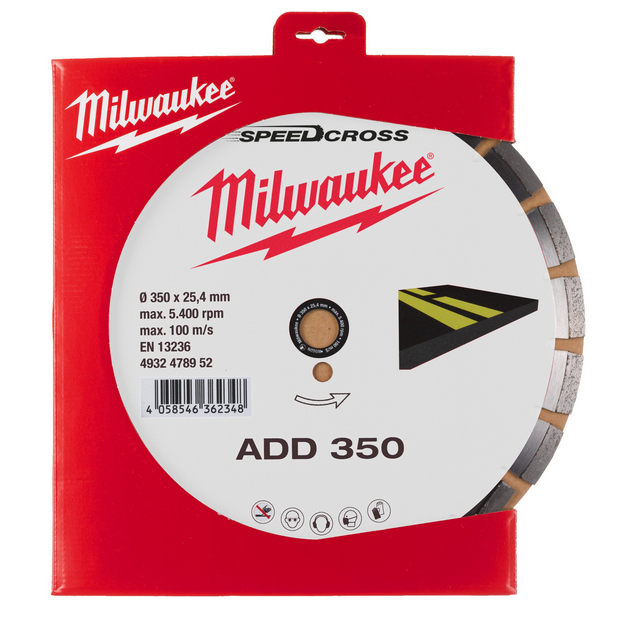 Milwaukee Diamanttrennscheibe Asphalt ADD 350 mm für Asphalt Milwaukee Diamanttrennscheibe Asphalt ADD 350 mm für Asphalt