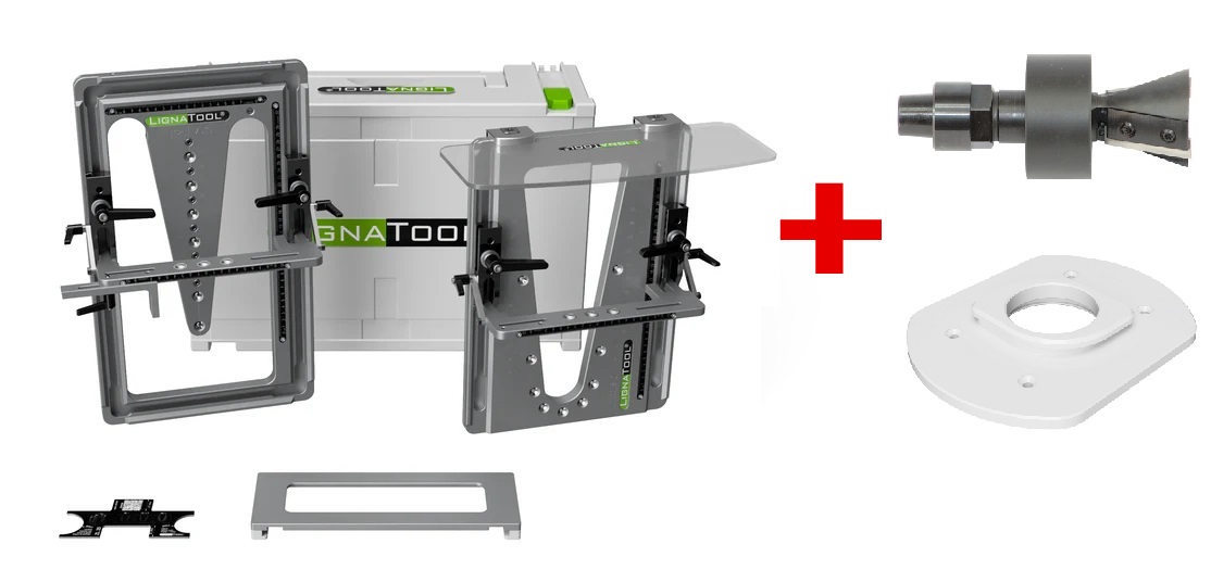 Lignatool LT120 Set Profi inkl. Konus-Wendeplattenfräser 15° und Arretierplatte