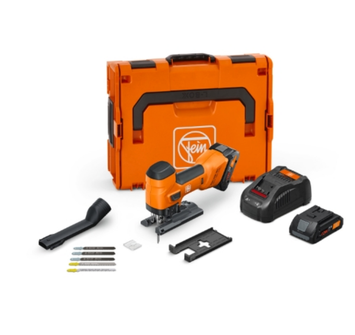 FEIN Akku-Stichsäge für Metall und Holz 26 mm Hub F-IRON Jig 26 AS Set 2 x 4 Ah Akkus