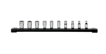 Milwaukee Steckschlüsseleinsatz 1/4" Set 6-kant metrisch, 10-teilig auf Schiene