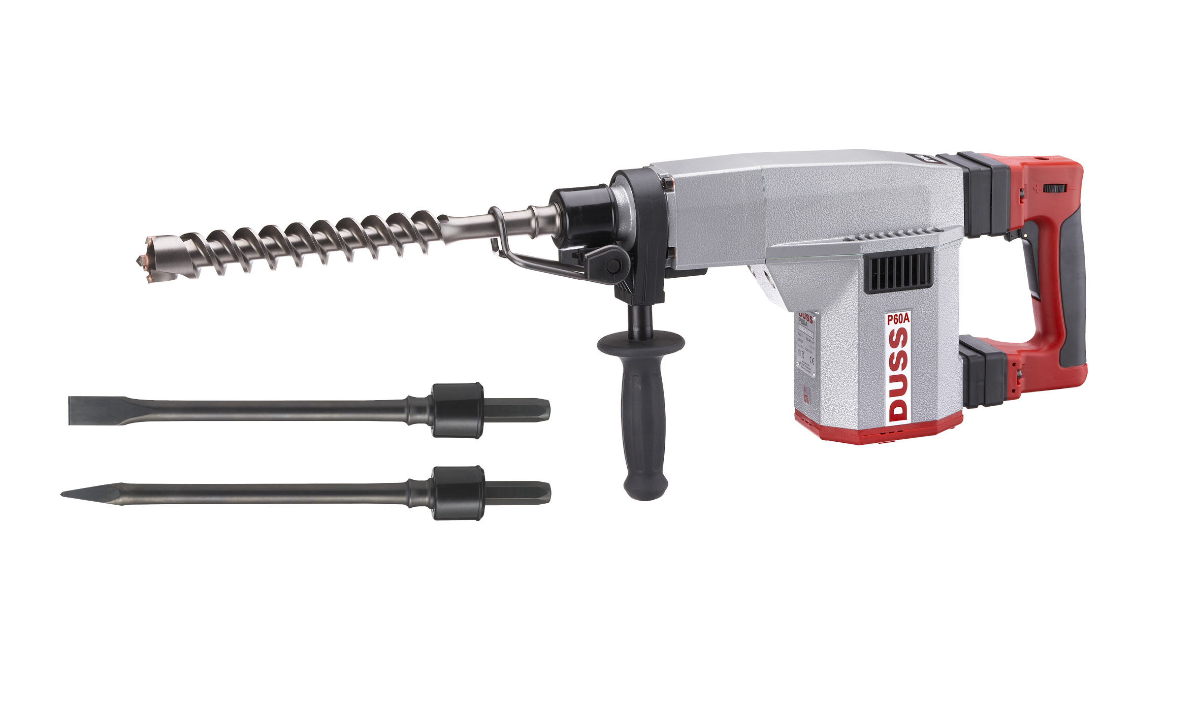 DUSS Kombihammer P60A Set inkl 1x Spitzmeißel, 1x Flachmeißel & 1x Hammerbohrer DUSS Kombihammer P60A Set inkl 1x Spitzmeißel, 1x Flachmeißel & 1x Hammerbohrer